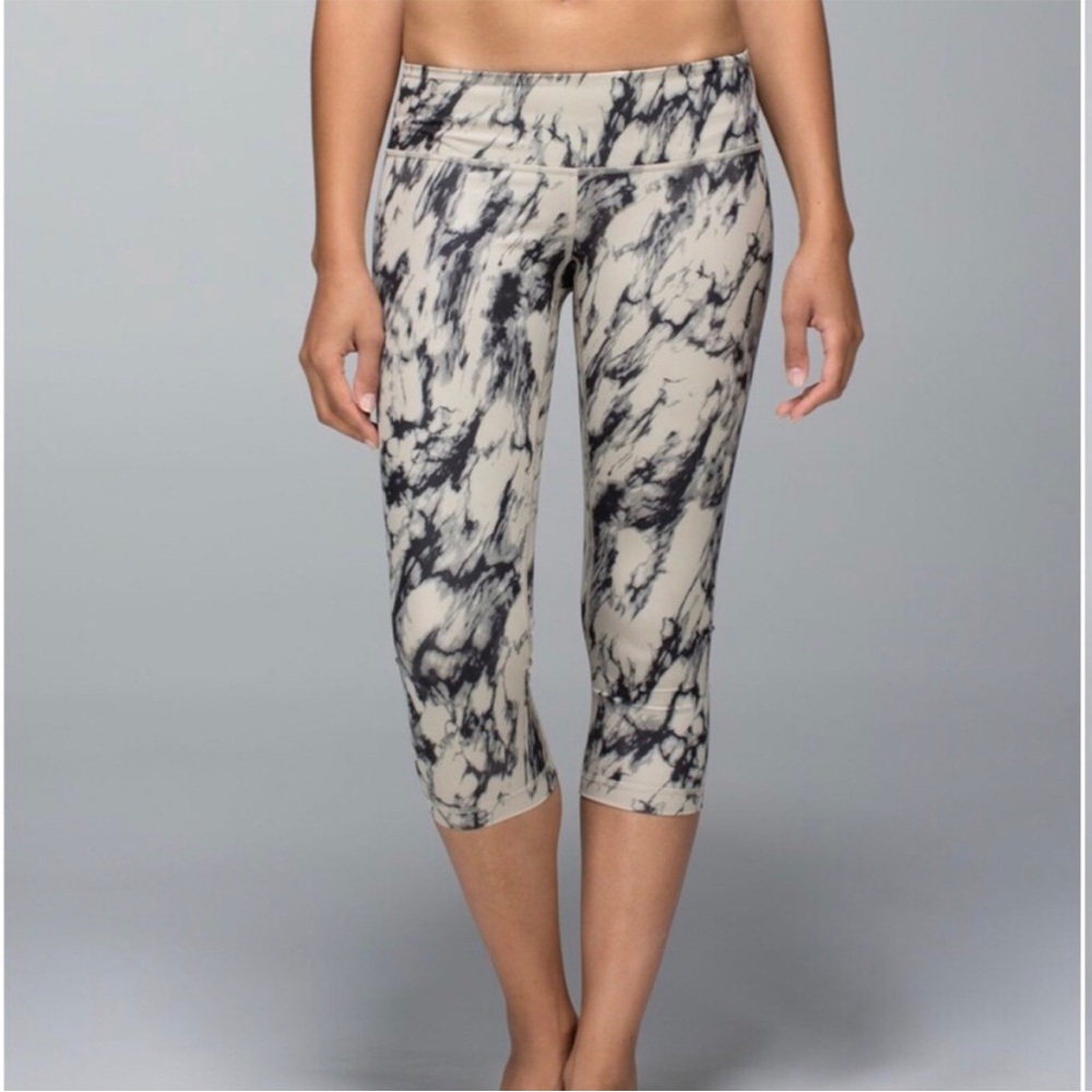 Lululemon Wunder Under Crop Great Granite Black Mojave Womens 10